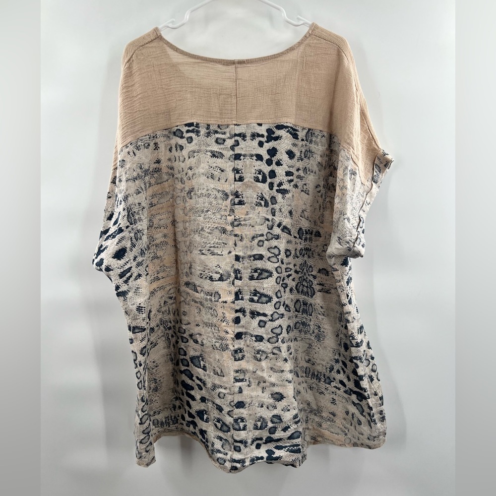 Lungo L’Arno brown linen blouse size 3X - Picture 5 of 8